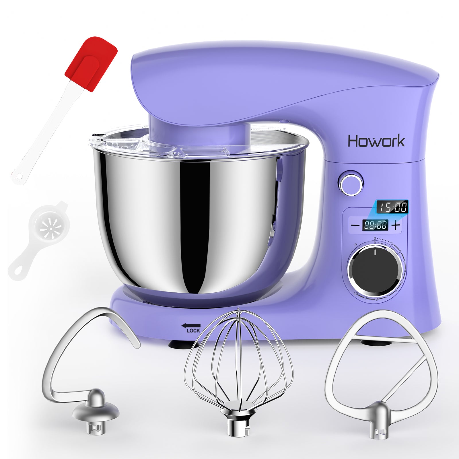 HOWROK 5.5 Quart Tilt-head Stand Mixer with LED Display