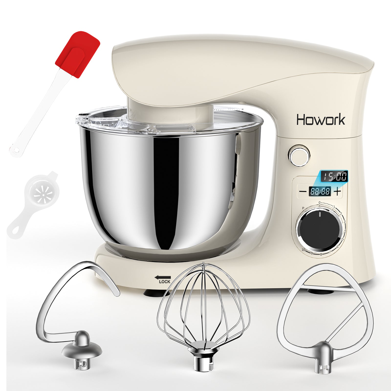 HOWROK 5.5 Quart Tilt-head Stand Mixer with LED Display