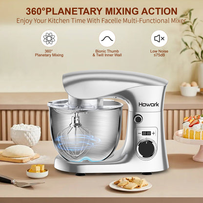 HOWROK 5.5 Quart Tilt-head Stand Mixer with  LED Display