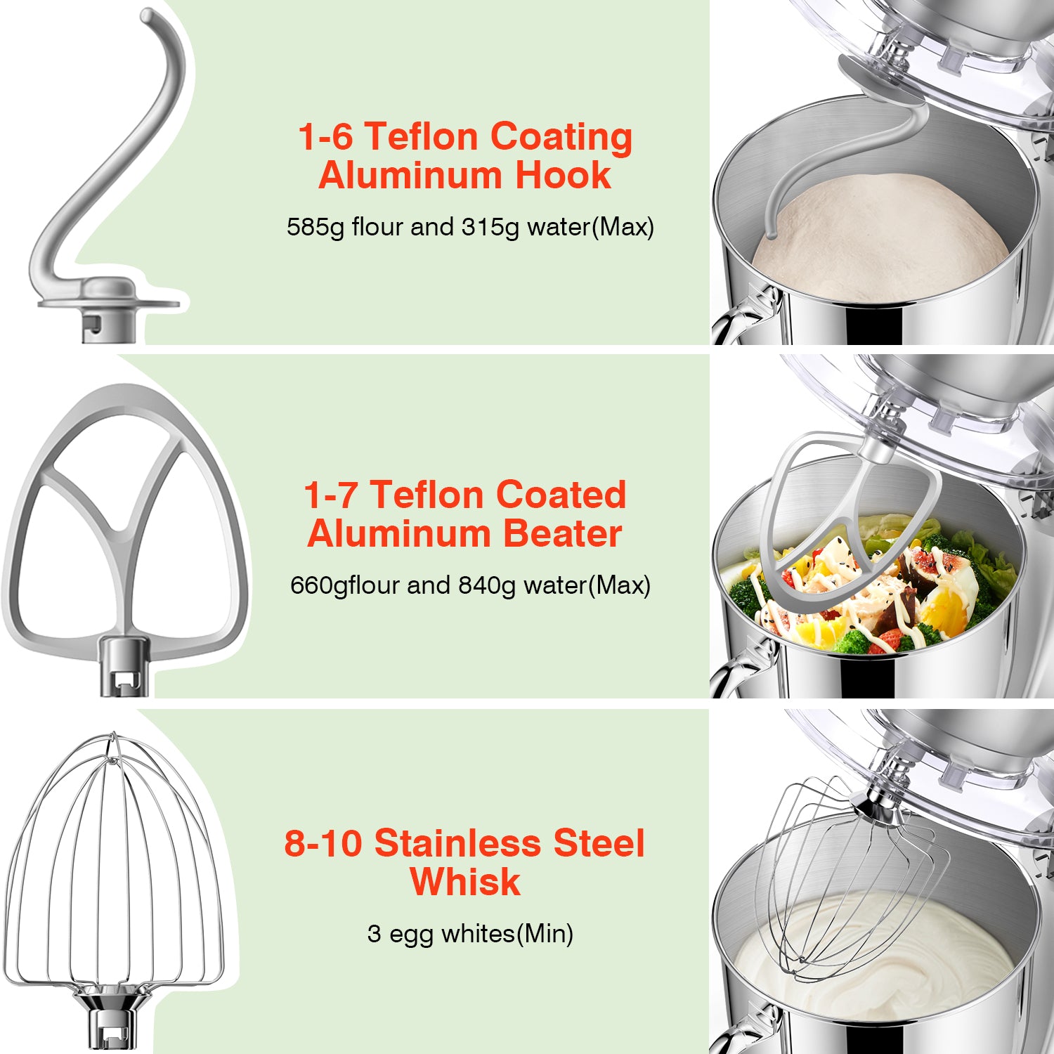 HOWROK 5 Quart Tilt-head Stand Mixer,Electric Food Mixer – 10 Speeds & Pulse