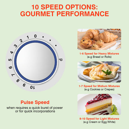 HOWROK 5 Quart Tilt-head Stand Mixer,Electric Food Mixer – 10 Speeds & Pulse