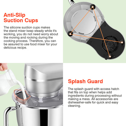 HOWROK 5 Quart Tilt-head Stand Mixer,Electric Food Mixer – 10 Speeds & Pulse