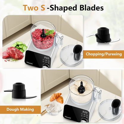 HOWORK 12CUP Food Processor with LED display