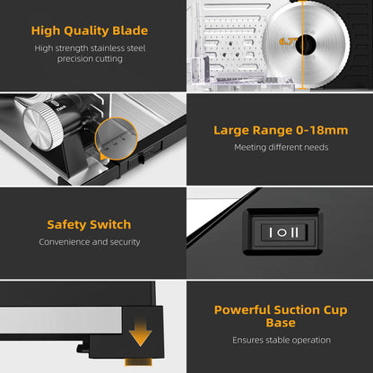 HOWORK Food Slices Machine with Removable 6.7" Stainless Steel Blade & Food Carriage